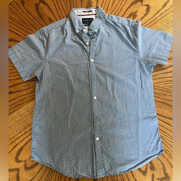 Denim & Flower Other - Denim and Flower Short Sleeve Button Up Light Blue Polkadot. 100% Cotton.